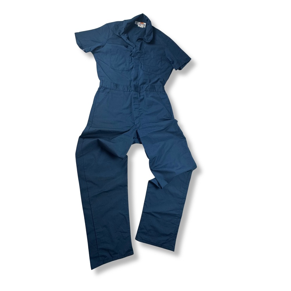 Dickies Coveralls Short Sleeve Utility Workwear Jumpsuit Navy Blue Mens 38 Long